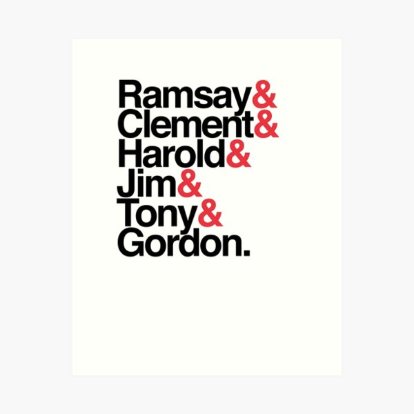 Labour Prime Ministers Helvetica Art Print