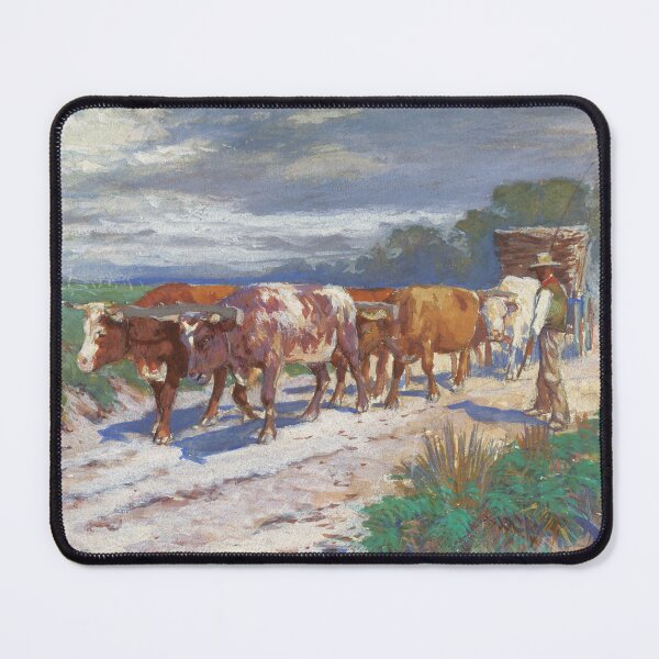 Item preview, Vintage Australian Watercolour - Bullock Team designed and sold by karwilberevivalcollection.