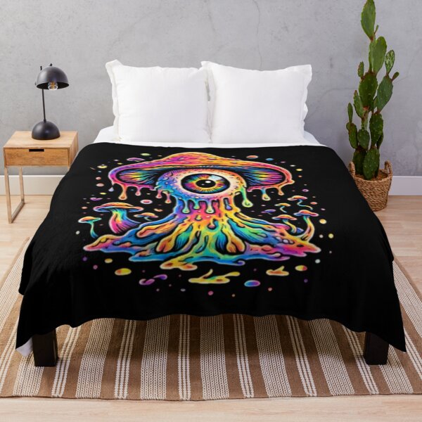 Item preview, Rainbow Melt Eye Mushroom – Psychedelic Festival Art   designed and sold by House-of-Roc.