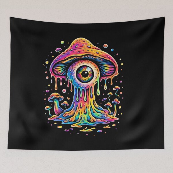 Item preview, Rainbow Melt Eye Mushroom – Psychedelic Festival Art   designed and sold by House-of-Roc.