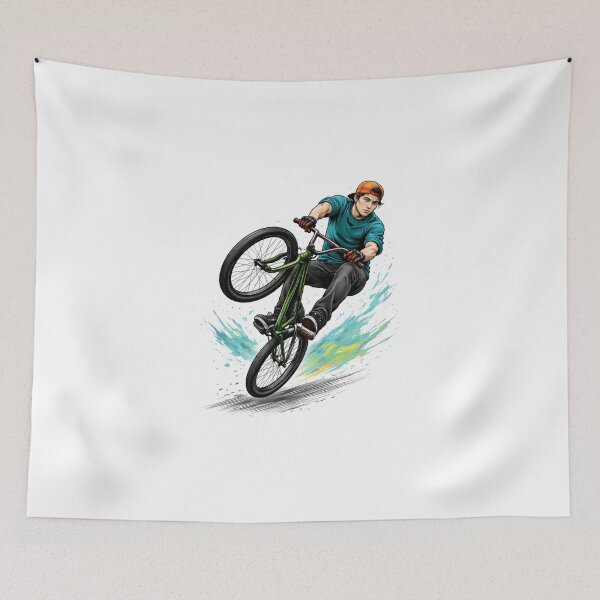 Item preview, BMX Wheelie Action – Urban Extreme Sports Artwork designed and sold by Ramiilustraciones.