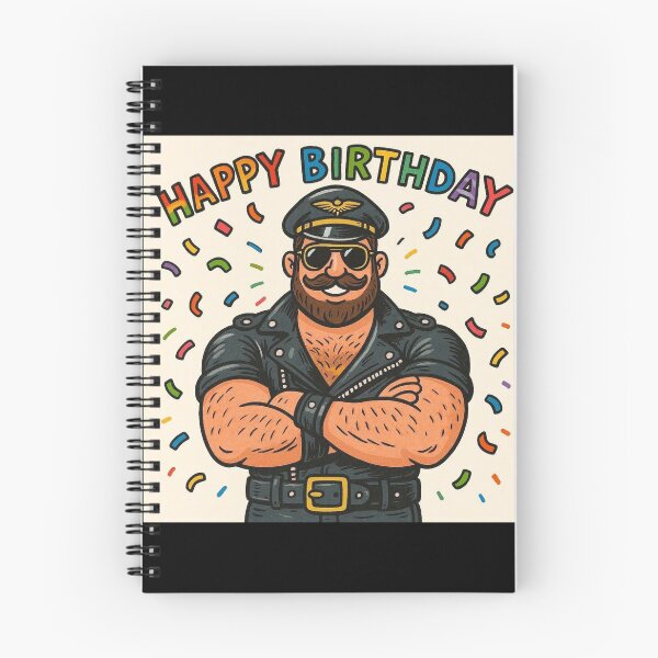 Item preview, Gay Leather Bear Happy Birthday Gay Pride Graphic Design designed and sold by ItsAKinkThing.