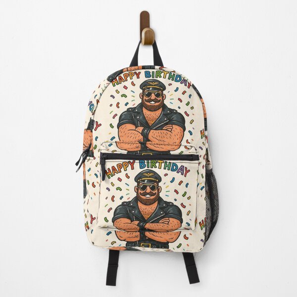 Item preview, Gay Leather Bear Happy Birthday Gay Pride Graphic Design designed and sold by ItsAKinkThing.