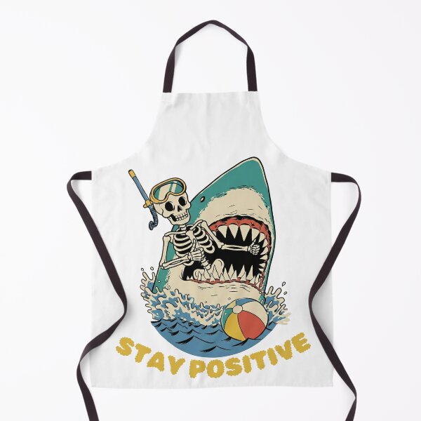 Item preview, Stay Positive - Funny Skeleton Shark Attack designed and sold by STARLIGHTS.