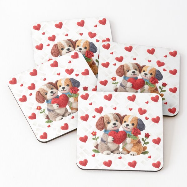 Item preview, Copy of Cute Dogs Holding a Rose Valentines Day designed and sold by Modern-Tropical.