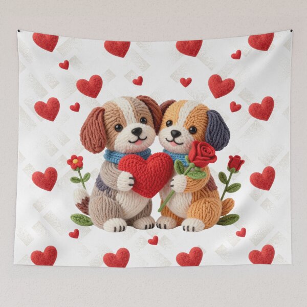 Item preview, Copy of Cute Dogs Holding a Rose Valentines Day designed and sold by Modern-Tropical.