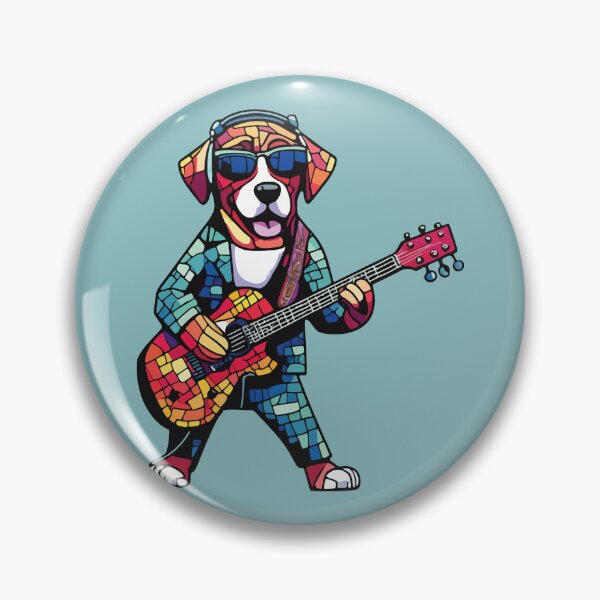 Item preview, musical star dog mosaic designed and sold by designmari.