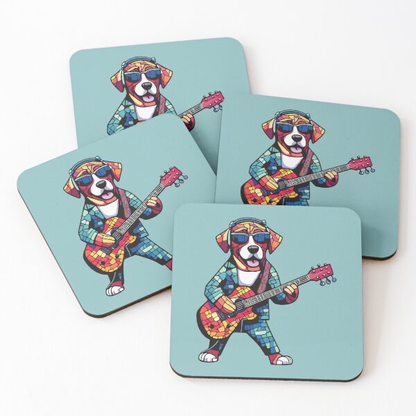 Item preview, musical star dog mosaic designed and sold by designmari.
