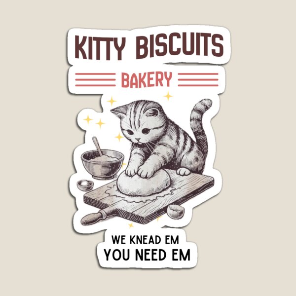 Item preview, Funny Kitty Biscuits Bakery Shirt, We Knead Em You Knead Em Shirt, Cat Owner Tee, Cute Cat Baking Shirt, Humorous Bakery Ca designed and sold by Cozy Cat Collective.