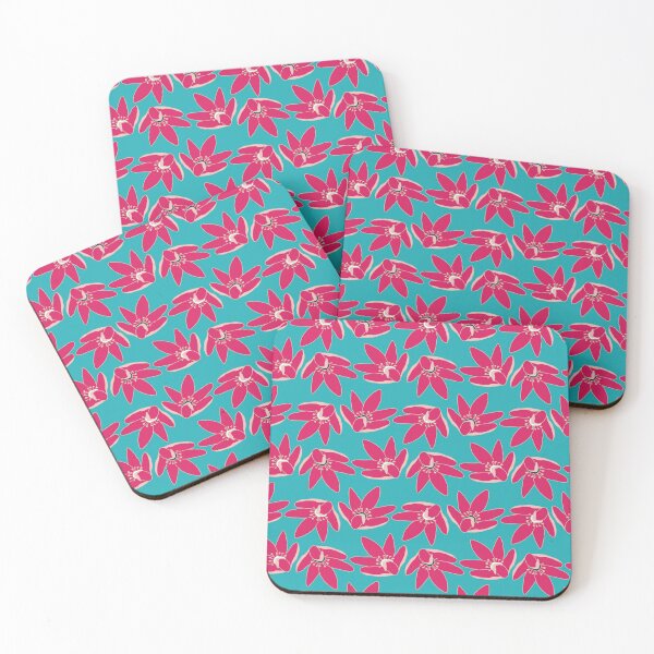 Item preview, Blossoming wild flowers seamless pattern on turquoise print designed and sold by RosebudTextilesArt.
