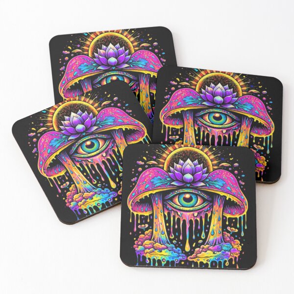 Item preview, Psychedelic Mushroom Eye – Neon Rave Vision Art designed and sold by House-of-Roc.