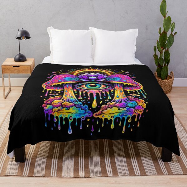 Item preview, Psychedelic Mushroom Eye – Neon Rave Vision Art designed and sold by House-of-Roc.