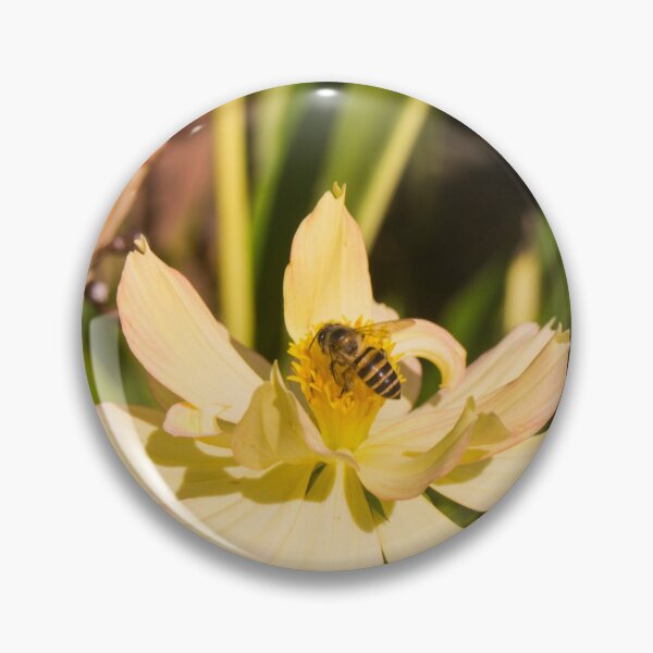 Item preview, Honey Bee on Yellow Cosmos designed and sold by ROSE ANN BANILAR.
