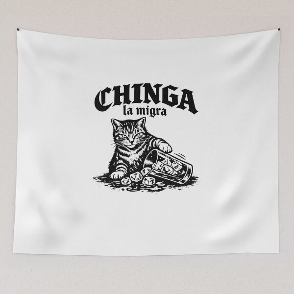 Item preview, Chinga La Migra Cat Art designed and sold by VampimorPH.