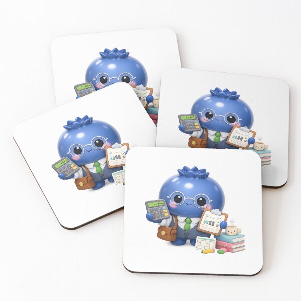 Item preview, Cute Blueberry Accountant | Kawaii Office Fruit Character designed and sold by Moons Studio.