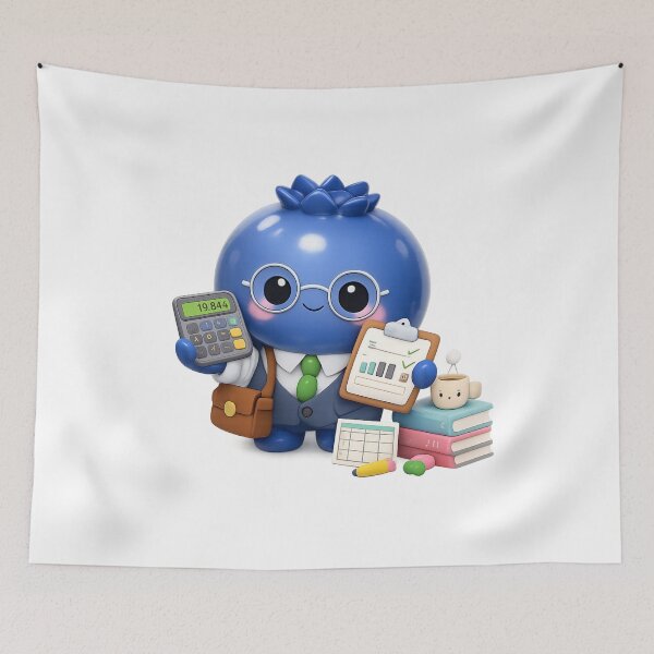 Item preview, Cute Blueberry Accountant | Kawaii Office Fruit Character designed and sold by Moons Studio.