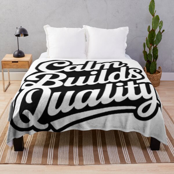Item preview, Calm Builds Quality – Minimal Motivational Typography for Apparel designed and sold by NewUSShop.