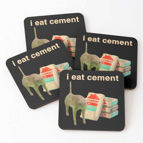 Item preview, I Eat Cement Cursed Cat Funny Oddly Specific Dank Meme T-Shirt designed and sold by VillociShop.