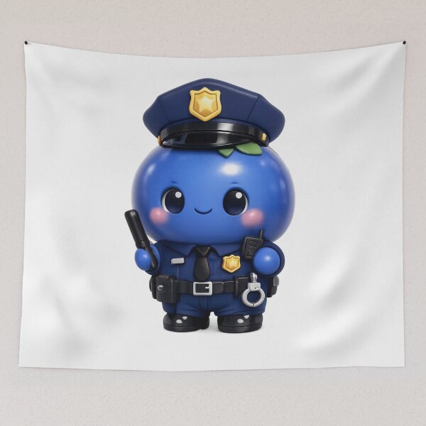 Item preview, Cute Blueberry Police Officer | Kawaii Fruit Cop Character Art designed and sold by Moons Studio.