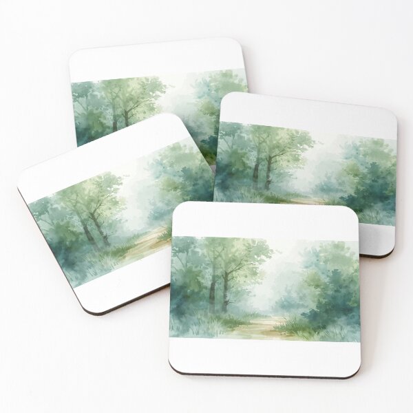 Item preview, Serene Forest Path Watercolor Poster | Minimalist Nature Wall Art designed and sold by Falconwolf.
