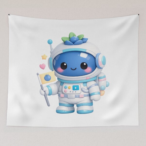 Item preview, Cute Blueberry Astronaut | Kawaii Space Fruit Character Art designed and sold by Moons Studio.