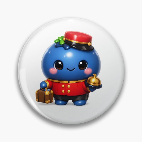 Item preview, Cute Blueberry Bellhop Hotel Concierge | Kawaii Fruit Character Art designed and sold by Moons Studio.