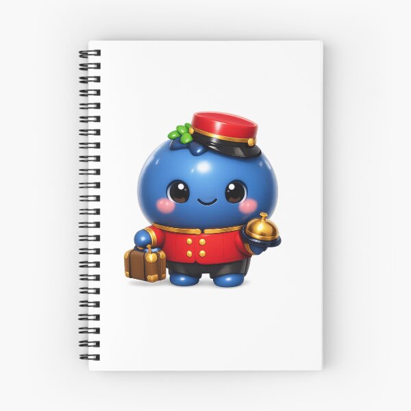 Item preview, Cute Blueberry Bellhop Hotel Concierge | Kawaii Fruit Character Art designed and sold by Moons Studio.