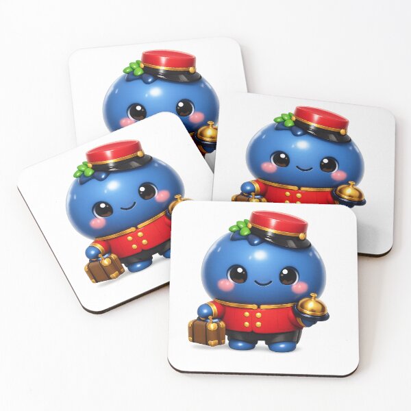 Item preview, Cute Blueberry Bellhop Hotel Concierge | Kawaii Fruit Character Art designed and sold by Moons Studio.