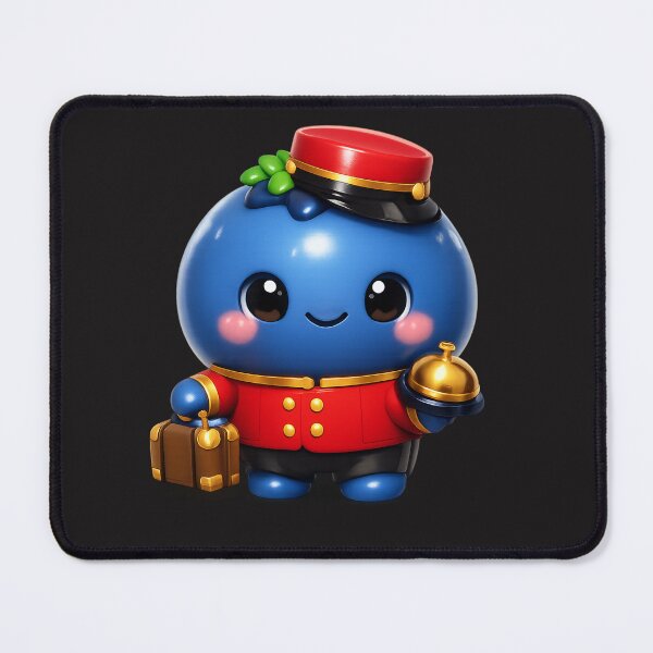 Item preview, Cute Blueberry Bellhop Hotel Concierge | Kawaii Fruit Character Art designed and sold by Moons Studio.