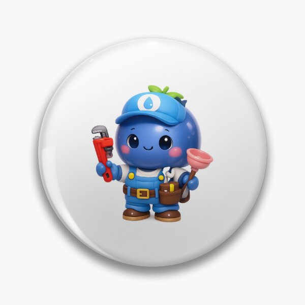 Item preview, Cute Blueberry Plumber | Kawaii Fruit Character Art designed and sold by Moons Studio.