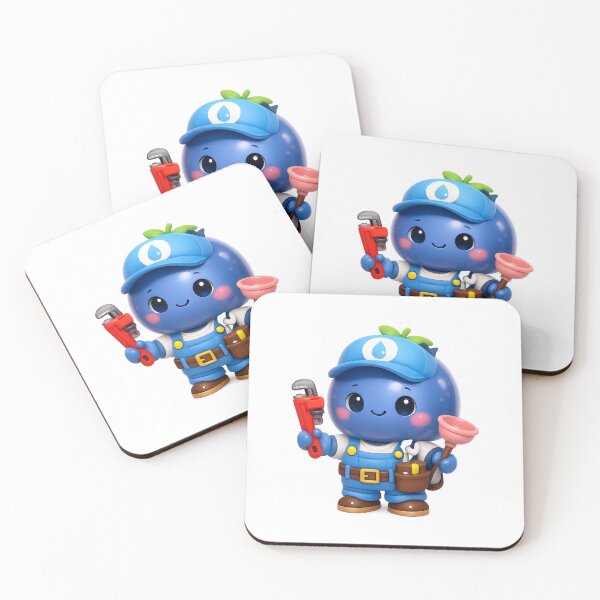 Item preview, Cute Blueberry Plumber | Kawaii Fruit Character Art designed and sold by Moons Studio.