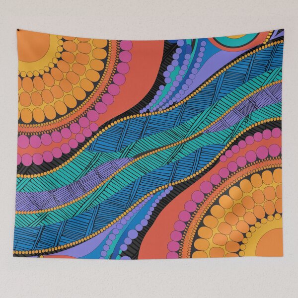 Item preview, Aboriginal Rarrk Waterhole Running Water designed and sold by AboriginalartVI.
