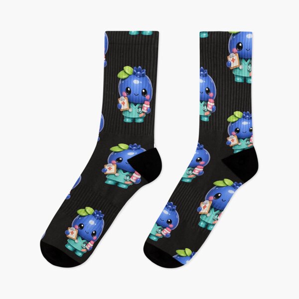 Artikelvorschau, Niedliche Blaubeer-Tierärztin | Kawaii-Arzt-Frucht-Charakter-Illustration entworfen und verkauft von Moons Studio.