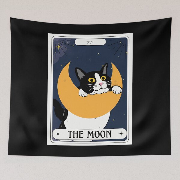 Item preview, Tuxedo Cat Tarot The Moon designed and sold by thccelcdjhw5.
