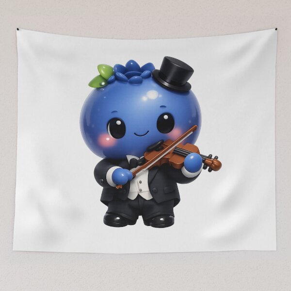 Item preview, Cute Blueberry Violinist Musician | Kawaii Fruit Music Character designed and sold by Moons Studio.