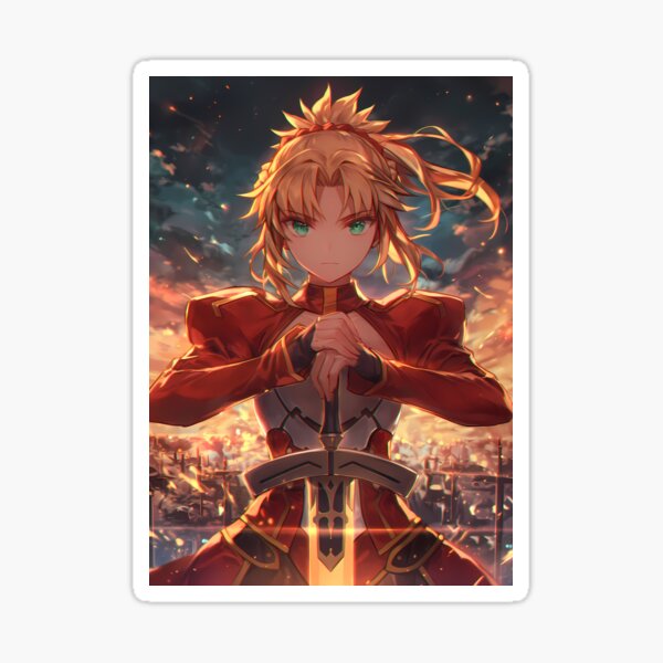 Mordred Fate Grand Order Armor Determined Dramatic Sticker