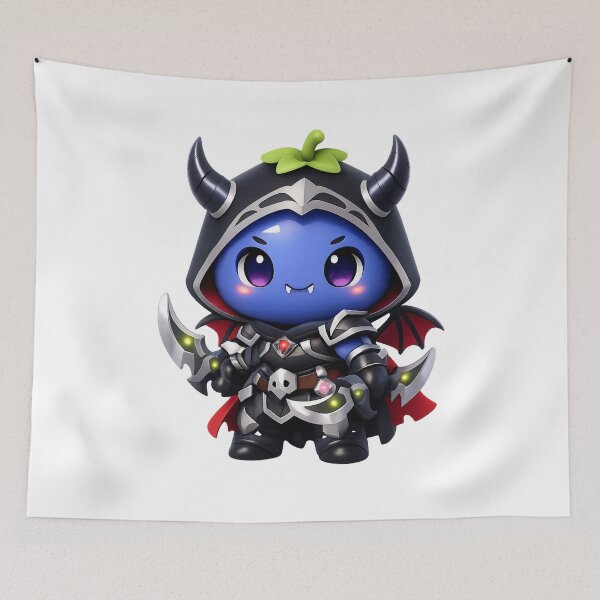 Item preview, Cute Blueberry Demon Hunter | Kawaii Fantasy Fruit Character Art designed and sold by Moons Studio.