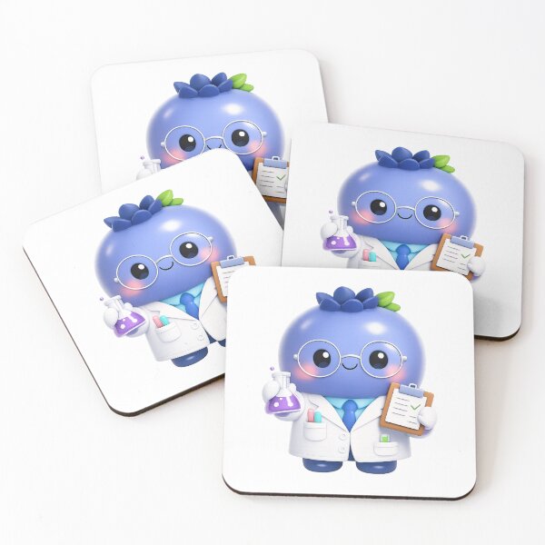 Item preview, Cute Blueberry Lab Buddy Scientist | Kawaii Nerdy Science Fruit Character Art designed and sold by Moons Studio.