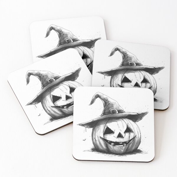 Item preview, Witch Hat Pumpkin – Cute Halloween Jack-o'-Lantern Illustration designed and sold by inkoutninja.