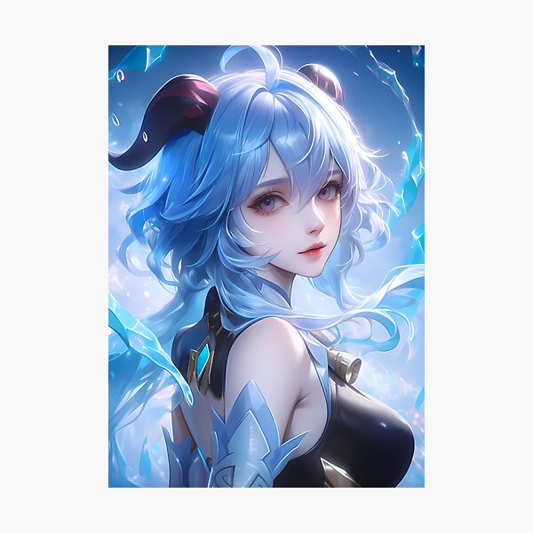 Item preview, Ganyu Genshin Impact Ice Winter Serene Portrait designed and sold by mildaclairmo.
