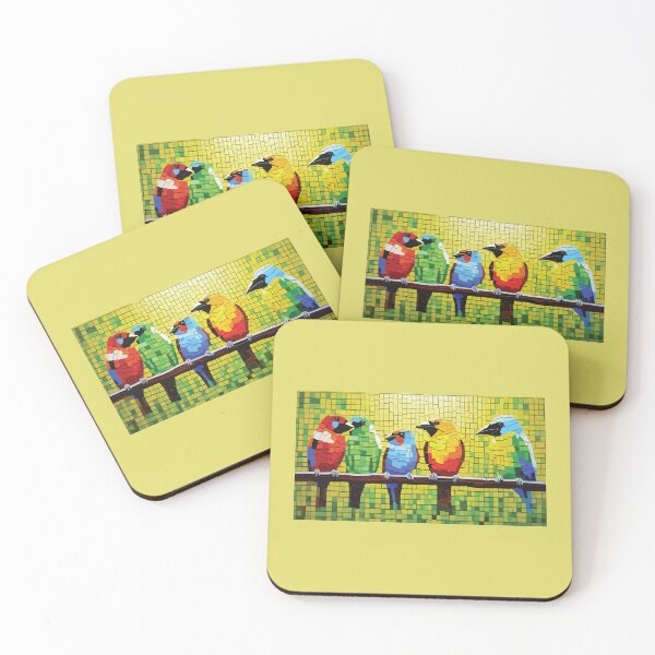 Item preview, mosaic parakeet club designed and sold by designmari.