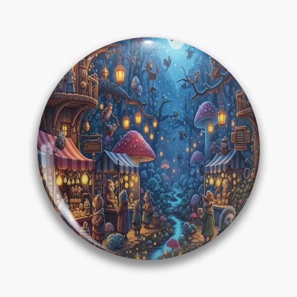Item preview, Whimsical Forest Market Jigsaw Puzzle | Enchanted Woodland Art designed and sold by zamew.