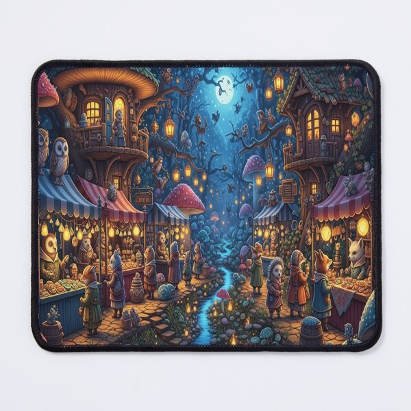 Item preview, Whimsical Forest Market Jigsaw Puzzle | Enchanted Woodland Art designed and sold by zamew.