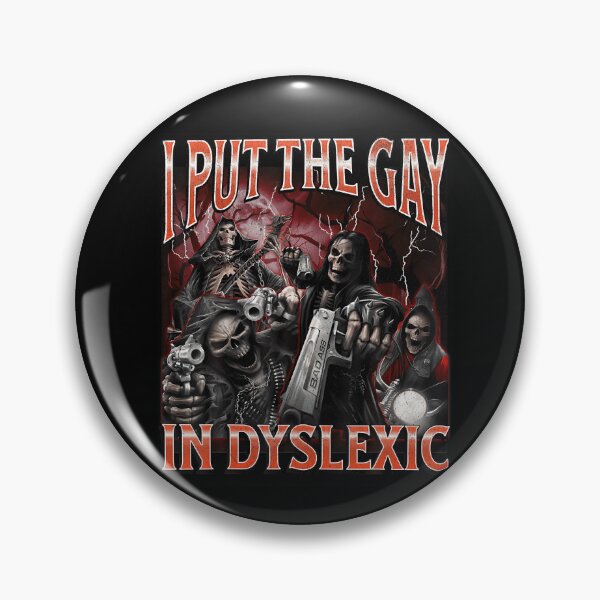 Item preview, I Put The Gay In Dyslexic Funny Hard Skeleton Meme Bootleg T-Shirt designed and sold by VillociShop.