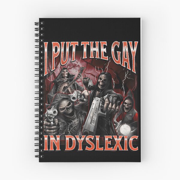 Item preview, I Put The Gay In Dyslexic Funny Hard Skeleton Meme Bootleg T-Shirt designed and sold by VillociShop.