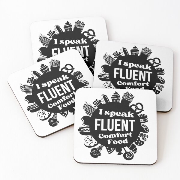 Item preview, I Speak Fluent Comfort Food - Black/White designed and sold by Flit & Co..
