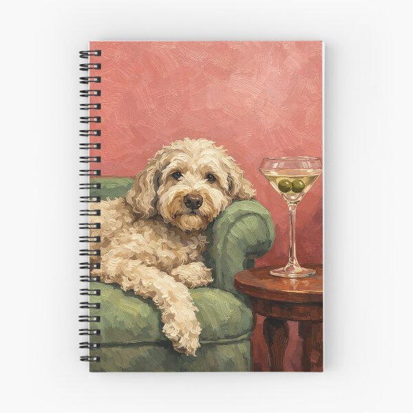 Item preview, Goldendoodle Oil Painting | Elegant Dog Lounge Portrait  designed and sold by PopCultureArtShop.