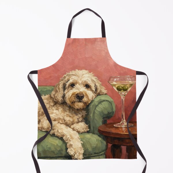 Item preview, Goldendoodle Oil Painting | Elegant Dog Lounge Portrait  designed and sold by PopCultureArtShop.
