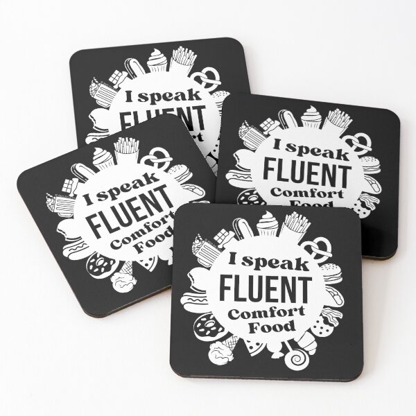 Item preview, I Speak Fluent Comfort Food - White/Black designed and sold by Flit & Co..