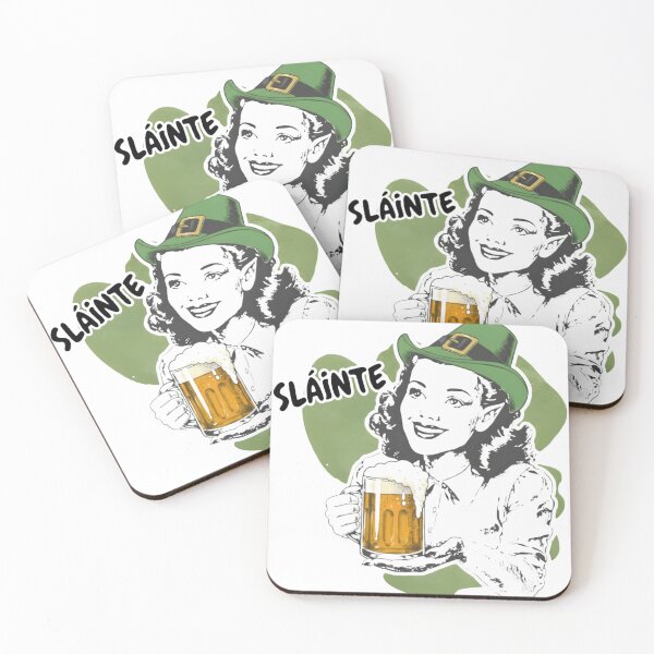 Item preview, Slainte — Vintage Woman with Leprechaun Hat & Beer Mug designed and sold by Nacho Average Designs.